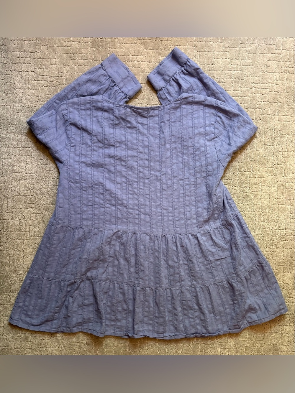 J. Jill Women’s Tiered Peplum Babydoll 3/4 Buttoned Sleeves Cotton Top - Picture 6 of 6